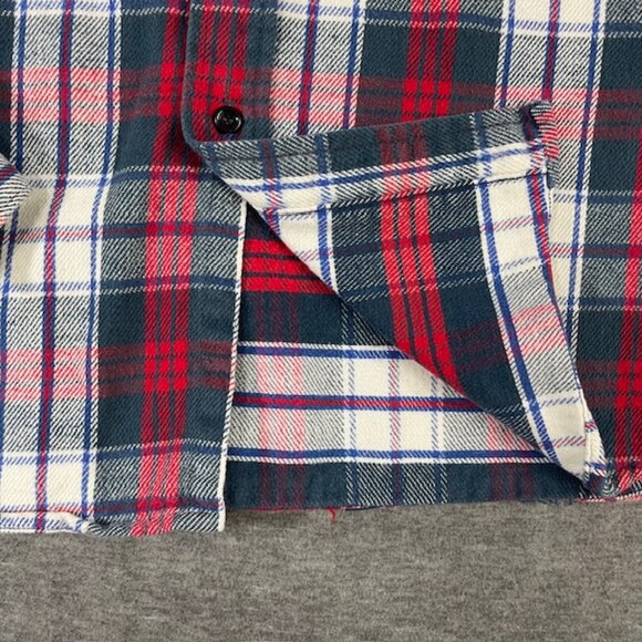 Vintage Five Brother 70s 80s 2XL XXL Union Made In USA Plaid Flannel Button Down - Picture 6 of 8